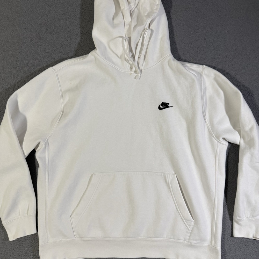 Nike Hoodie‎ Mens Size XLSportswear Club Fleece Sweatshirt White Athleisure